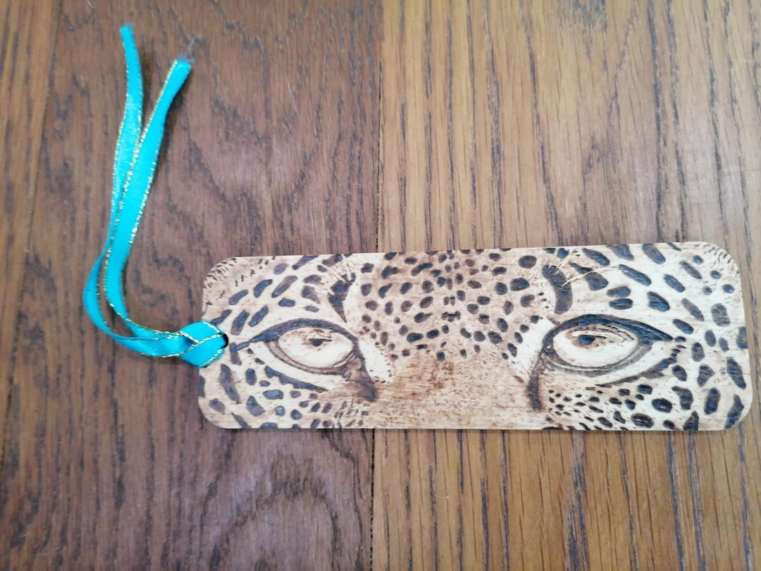 Wooden Bookmark With Leopard Eyes Wood Burning Pyrography - Etsy UK