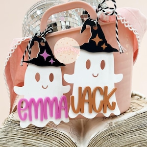 Hexen-Geist-Halloween-Tag, Boo-Korb-Tag, Halloween-Eimer, personalisierte Korb-Tag, Kinder-Halloween-Korb, Halloween-Geschenke für Kinder