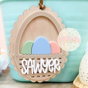 Easter Basket Eggs Tag, Easter Basket, Easter for Kids, Personalized Name Tag, Easter Egg, Gift Tag, Pastel Easter