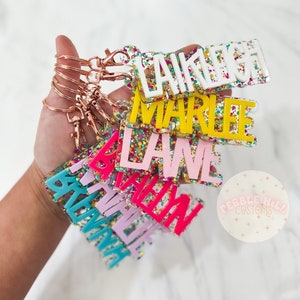 Backpack Tags, Kids Keychains, Personalized Keychain, Acrylic Keychain, Name Tag, Kids Luggage Tag, Diaper Bag Tag