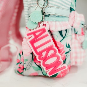 Backpack Tags, Kids Keychains, Personalized Keychain, Acrylic Keychain, Name Tag, Kids Luggage Tag, Diaper Bag Tag,