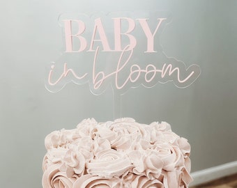 Baby In Bloom Cake Topper, Baby Shower Cake Topper, Baby Shower Decor, Baby Girl Shower