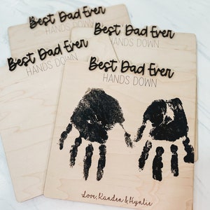Father's Day Handprint Sign, Kids DIY, Gifts for Dad, Grandparents Gift, Holiday Keepsake