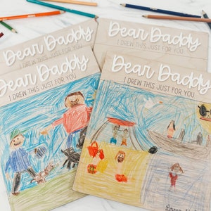 Father&#39;s Day Drawing Sign, Gifts for Daddy, Gifts from Kids, Custom Sign, Custom Gift, Kids Drawing, Kids DIY