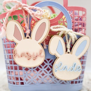 Easter Bunny Tag, Easter Basket, Easter for Kids,Personalized Name Tag, Easter Egg, Gift Tag, Pastel Easter