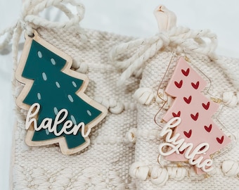 Retro Christmas Tree Tag, Stocking Tag, Basket Tag, Christmas Ornament, Vintage Christmas, Non-Traditional Christmas