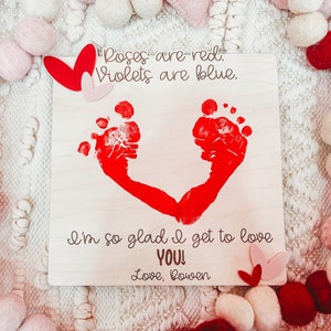 Valentine's Day Footprint Sign, VDAY , Kids Milestones, Footprint Sign, Valentine's Day DIY, My first Valentines