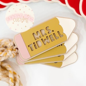 Apple-cadeaulabel voor leraren, potloodlabel, cadeaus leraar, waardering leraar, appellabel, eindejaarscadeau leraar
