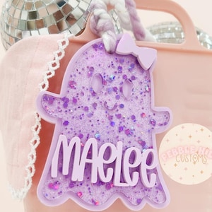 Glitzer-Geist-Tag, Boo-Korb, Halloween-Eimer, personalisierter Korb-Tag, Kinder-Halloween-Korb, Ghost-Tag, Halloween-Geschenke für Kinder