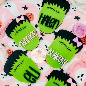 Frankenstein Halloween Tag, Halloween Basket Tag, Halloween Gifts for Kids Personalized Gift, Boo Basket Tag, Halloween Name Tags,