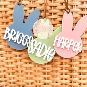 Easter Bunny Tags, Easter Basket, Easter for Kids, Personalized Name Tag, Easter Egg, Gift Tag, Pastel Easter