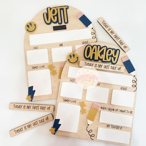 Lightning Smiley First Day of School Sign, Interchangeable Back to School, Last day of school, Retro, First/Last Day Sign