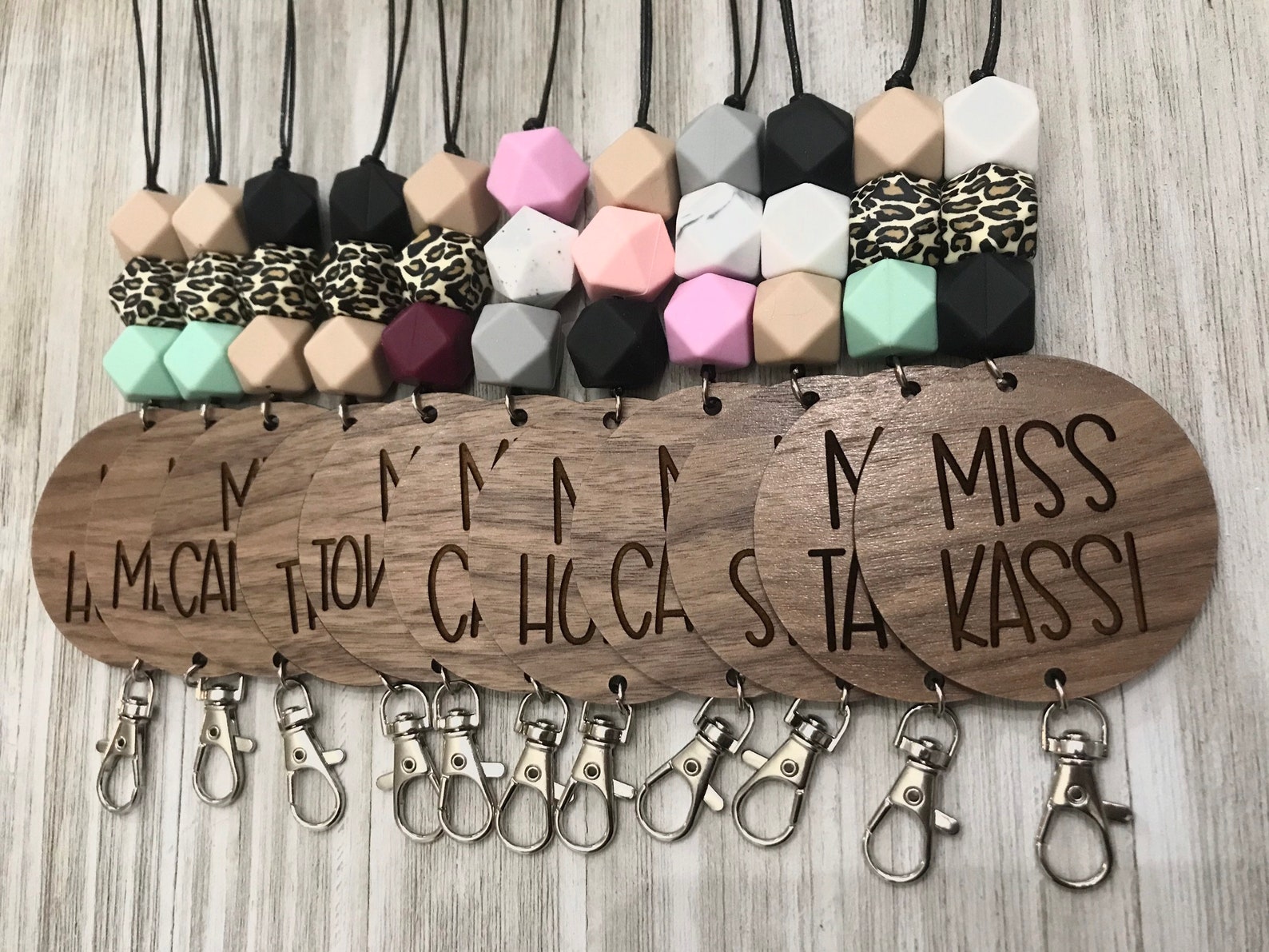 Teacher Lanyard Monogram Lanyard Personalized Lanyard Etsy