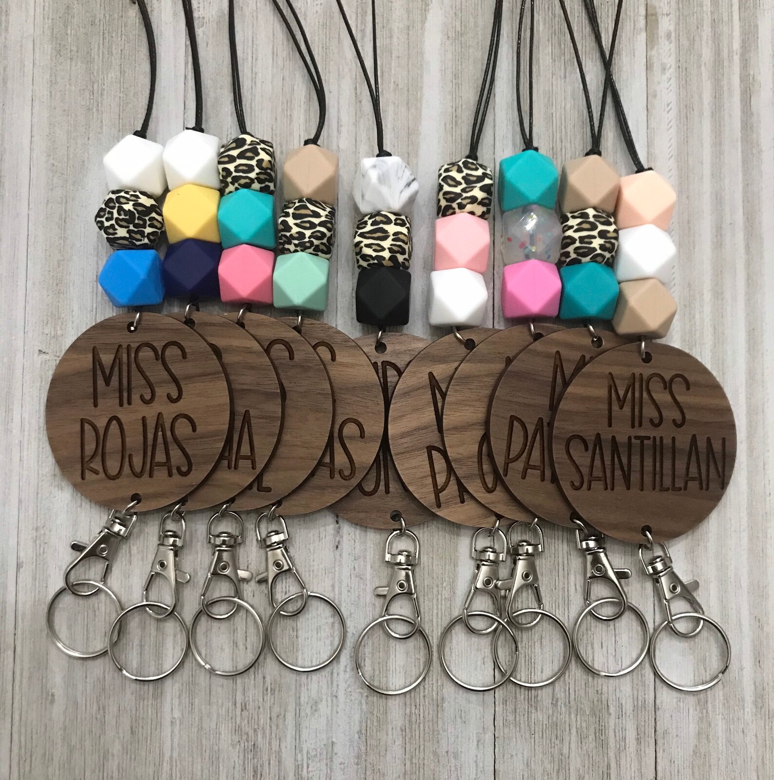 Teacher Lanyard Monogram Lanyard Personalized Lanyard Etsy