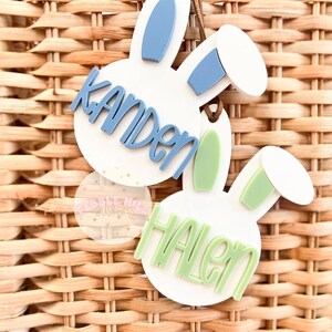 Easter Bunny Tags, Easter Basket, Easter for Kids, Personalized Name Tag, Easter Egg, Gift Tag, Pastel Easter