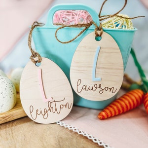 Easter Tags Easter Basket Easter for Kids Personalized Name Tag Easter Egg Gift Tag Pastel Easter image 2