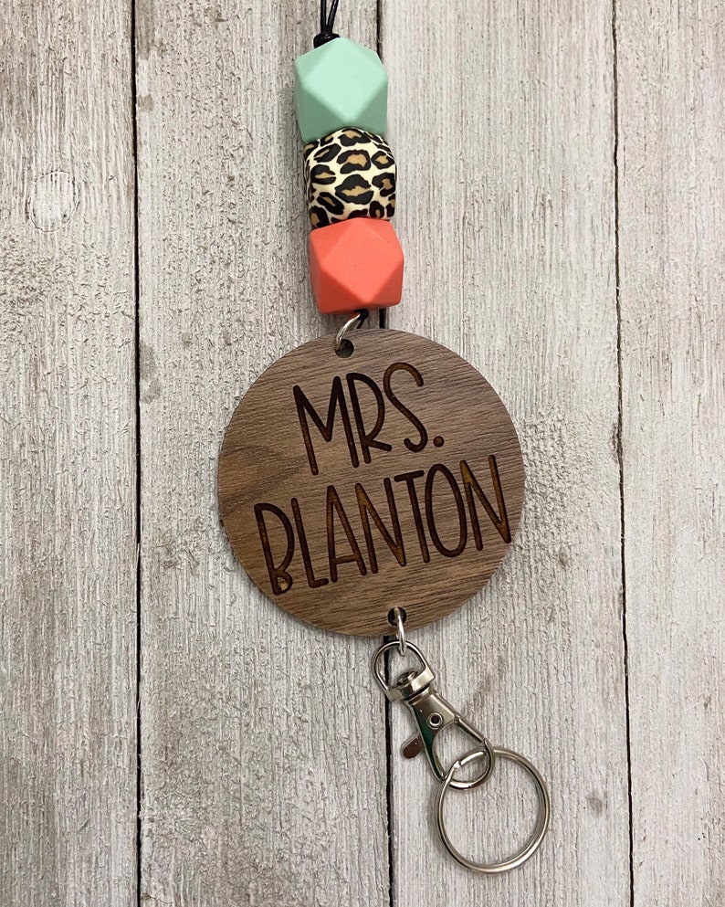 Teacher Lanyard Monogram Lanyard Personalized Lanyard Etsy