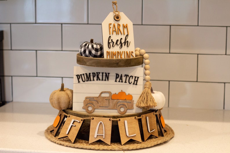 Wooden Tray Decor Fall Decor Fall Fall Tiered Tray Decor Farmhouse Decor Farmhouse Tiered Tray Fall Signs
