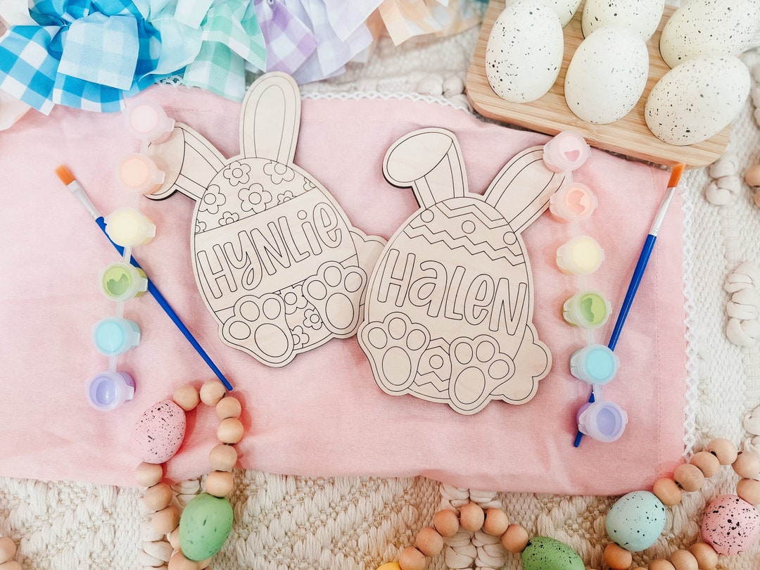 Bunny Egg Easter DIY, Easter Basket Stuffers, Personalized Paint Kit