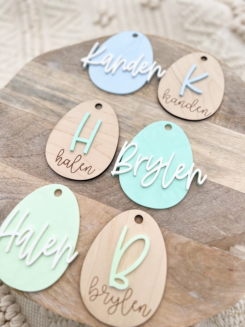 Easter Tags Easter Basket Easter for Kids Personalized Name Tag Easter Egg Gift Tag Pastel Easter image 7