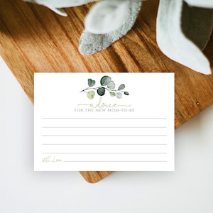 Eukalyptus Beratung für die neue Mama Karte, Greenery Einladung Insert Karte, Hinweiskarte für Mama zu sein, Gesamten Text bearbeiten, Sofort Download, P33