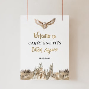 Wizard Bridal Shower Welcome Sign, Magical Bridal Shower Welcome Poster Template, DIY Magical Wizard Large Welcome Sign, Edit All Text, C108