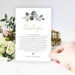 Lexi Eucalyptus Greenery Thank You Card Template Dusty Blue Wedding Thank You Any EventShower Thank You Editable Instant Download lexi