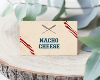 Baseball Party Food Tent Cards: Editable Place Cards (Digital Download)
