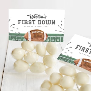 Football Birthday Treat Bag Topper Template,Editable Boy Birthday Favor Gift Tag Toppers,Sports Vintage Party, Football Baby Shower, a98