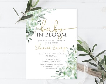 baby in bloom invitations