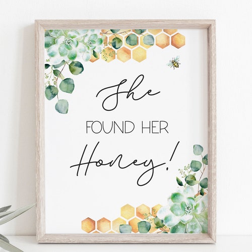 She Found Her Honey Bridal Shower Digital Printable Banner Etsy