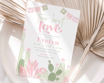 Editable Fiesta Bridal Shower Invitation Printable,  Let's Taco 'Bout Love Invite, Mexican Desert Digital Download, Canva Digital File,a158p