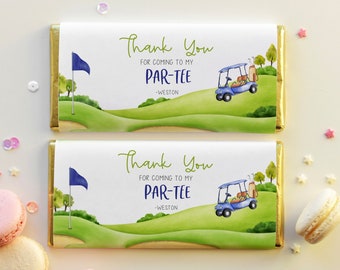 Plantilla para envoltorio de barra de chocolate, recuerdo de cumpleaños imprimible "Hoyo en uno", barra de Hershey, recuerdo de fiesta de cumpleaños de golf, a61