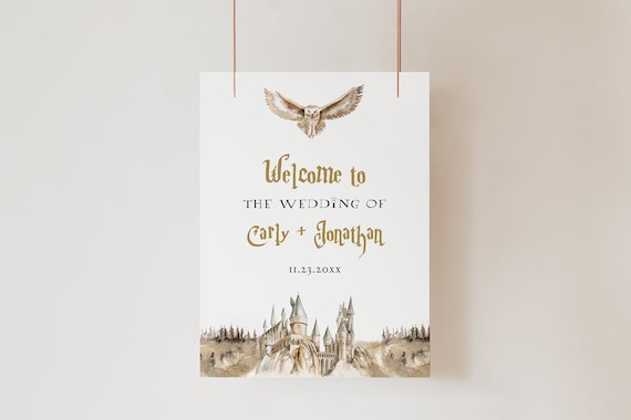 Wizard Wedding Welcome Sign, Magical Wedding Welcome Poster Template, DIY Magical Wedding Signage, Editable Large Welcome Sign, Edit C108