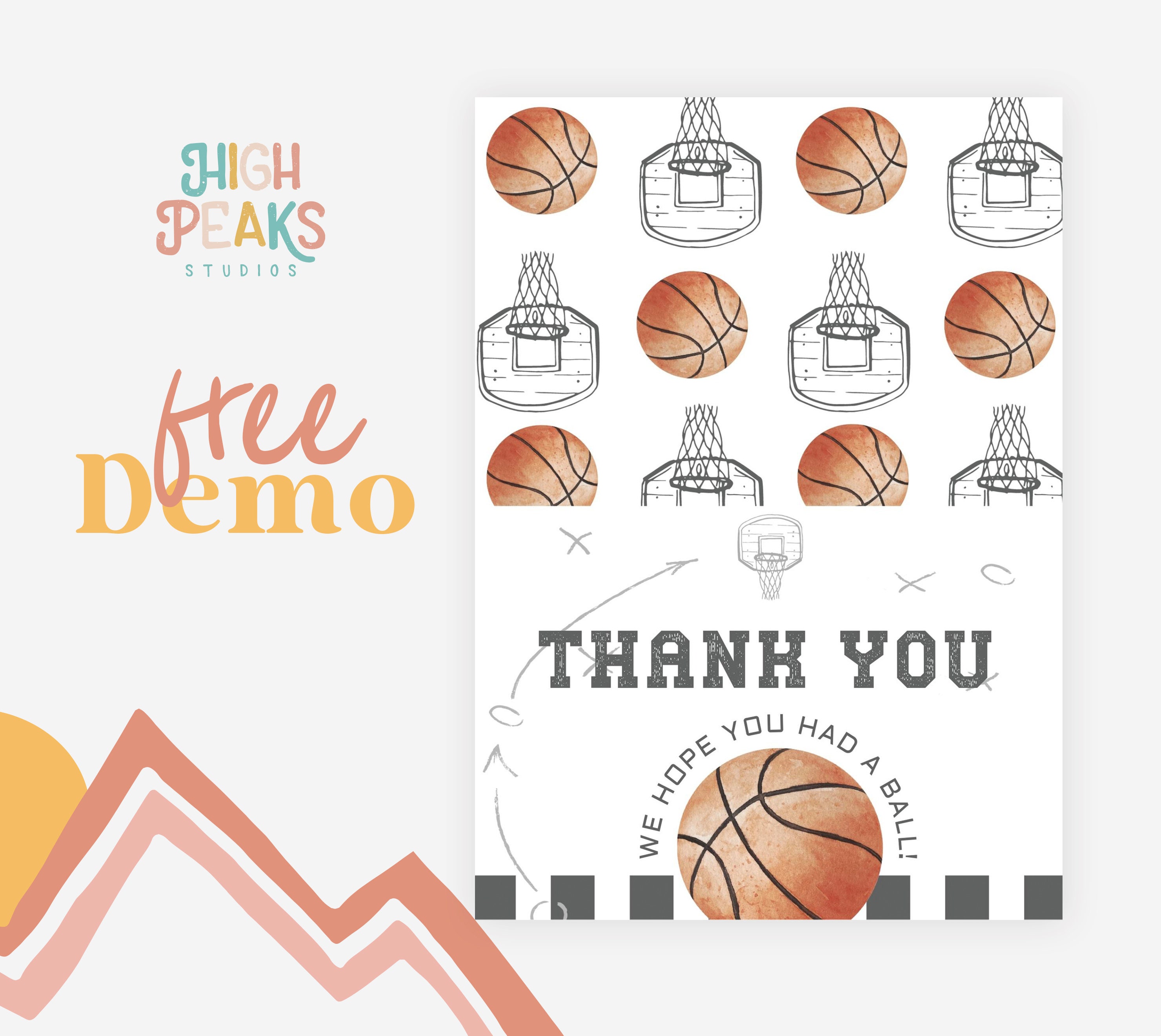 Folded Thank You Card Printable, Basketball Rookie Year Theme, Canva ...