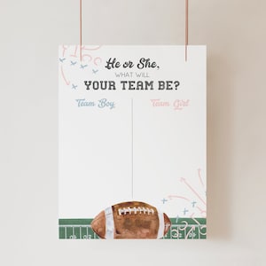 Er oder Sie, was wird Baby sein Zeichen, Gender Guess Board, Er oder Sie Vorlage, Fußball Gender Reveal Dekorationen, Sport Gender Reveal Party, A98