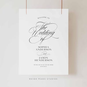 Script Wedding Welcome Sign, Minimalist Elegant Calligraphy (Frosted Acrylic, Poster, Foam Board) mo01 image 16