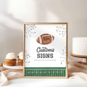 Football Birthday Sign: Editable Table Decor (Digital Download)