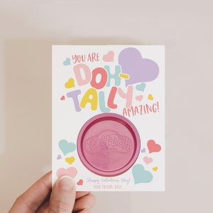 PlayDoh Valentine Card Printables, Classroom Kids Valentine Gifts, You Are Doh Best, PlayDoh Puns, Customize with Canva, Edit all Text, V01