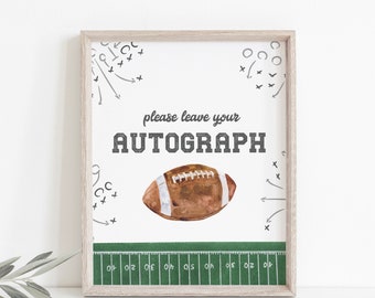 Firma il mio cartello con la palla, per favore lascia il tuo autografo, decorazioni per feste di calcio, cartello del libro degli ospiti, download digitale della festa del primo anno, a98