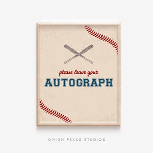 Autograph My Ball Sign, Please leave your Autograph, Baseball Party Decorations, Guest Book Sign, My Rookie Year Party Digital Download, B01