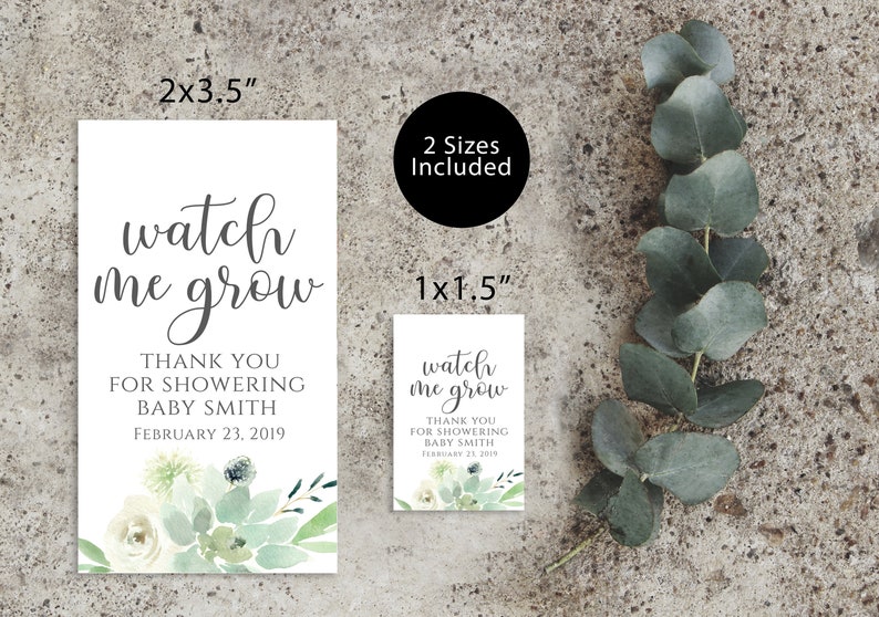 Watch Me Grow Tags Editable Succulent Favor Tags Gift Tag - Etsy