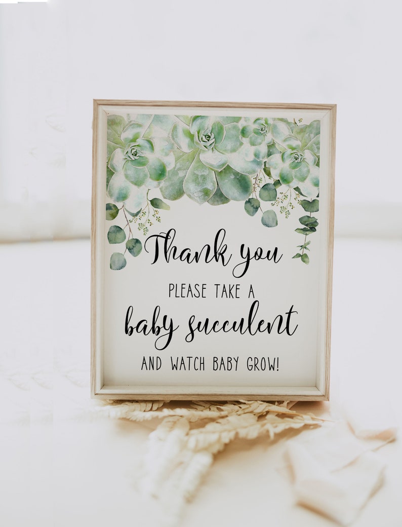 watch-baby-grow-sign-succulent-baby-shower-succulent-favor-etsy