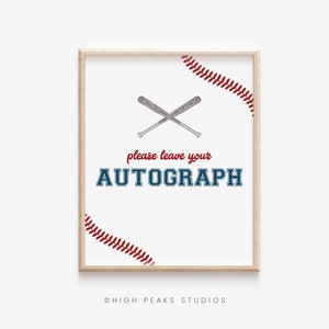 Autograph My Ball Sign, Please leave your Autograph, Baseball Party Decorations, Guest Book Sign, My Rookie Year Party Digital Download,B01w