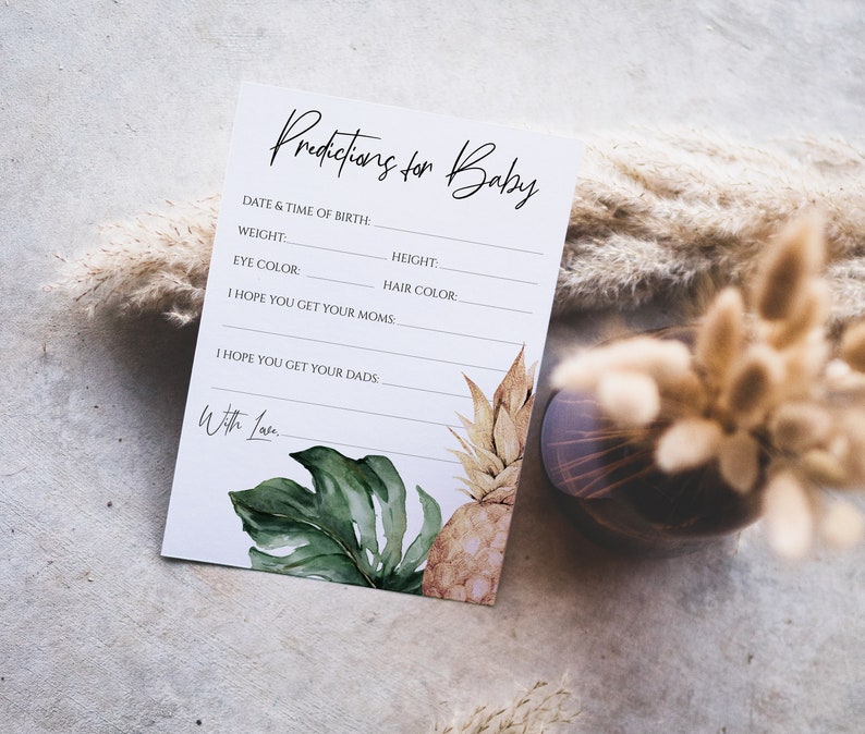 Predictions for Baby Printable Card Guess Statistics for New | Etsy