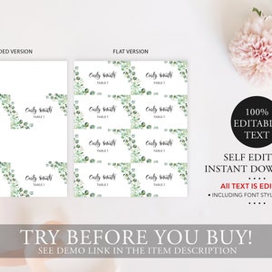 Succulent Name Place Card Template Wedding Name Table Seating - Etsy