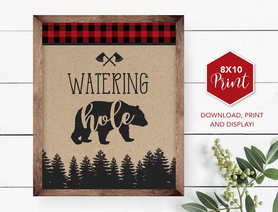 Watering Hole Lumberjack Party Sign Instant Download Drink Etsy Watering Hole Lumberjack Party Sign Instant Download Drink Etsy