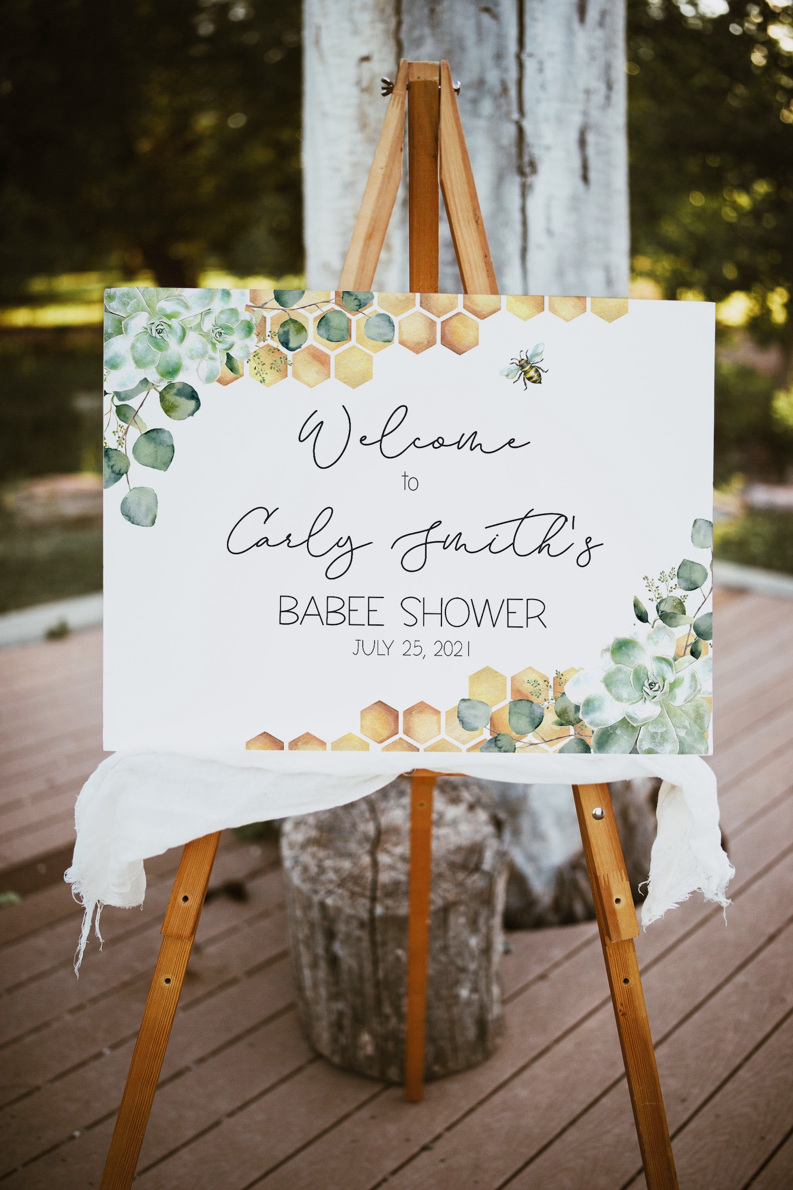 summer baby shower welcome sign
