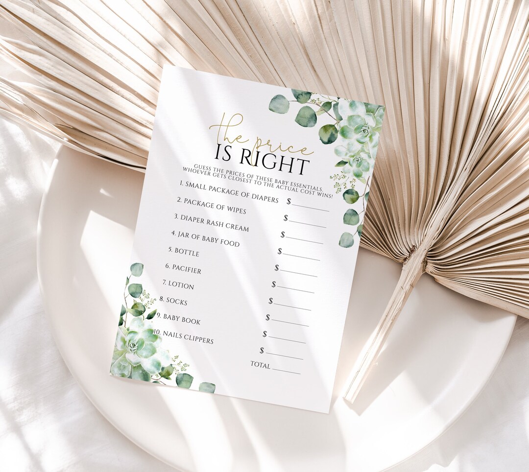The Price is Right Baby Shower Game Printable Template, Edit All Text ...