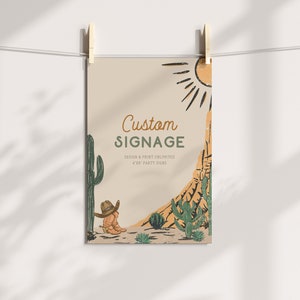 4x6 Custom Sign Printable, How the West was One Western Cowboy My First Birthday Sign, Create Unlimited Signs Canva Template, A151